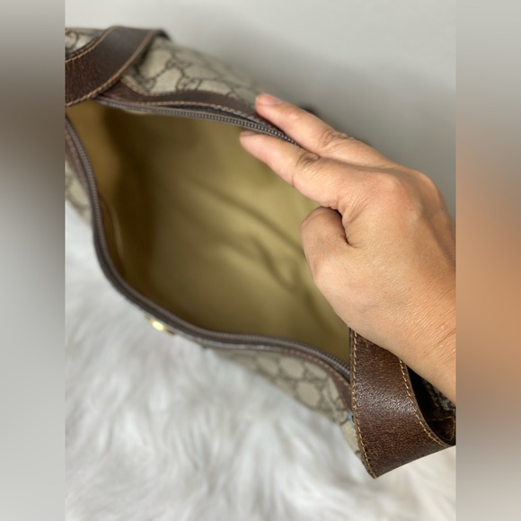 Vintage Gucci | Sherry Web Crescent Half Moon Shoulder Bag - Picture 11 of 16